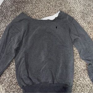 Gray Polo by Ralph Lauren Women's cut neck Sweatshirt